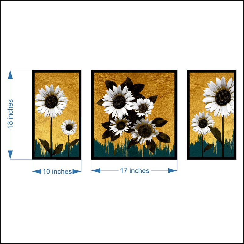 Sun Flower - Wall Painting (Set of 3)