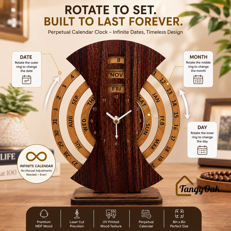 Perpetual Calendar Table Clock