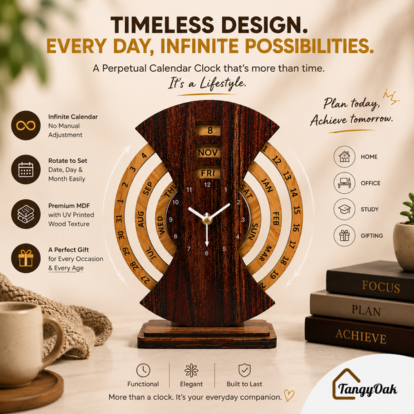 Perpetual Calendar Table Clock