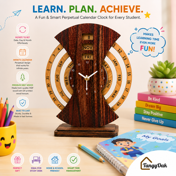 Perpetual Calendar Table Clock