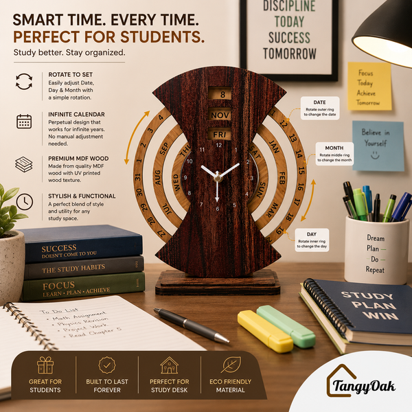 Perpetual Calendar Table Clock