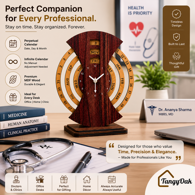 Perpetual Calendar Table Clock