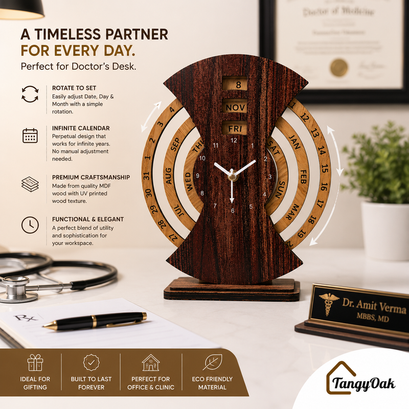 Perpetual Calendar Table Clock