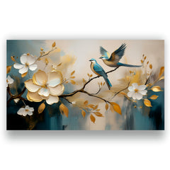 Birds with Flower - Canvas Wall Painting