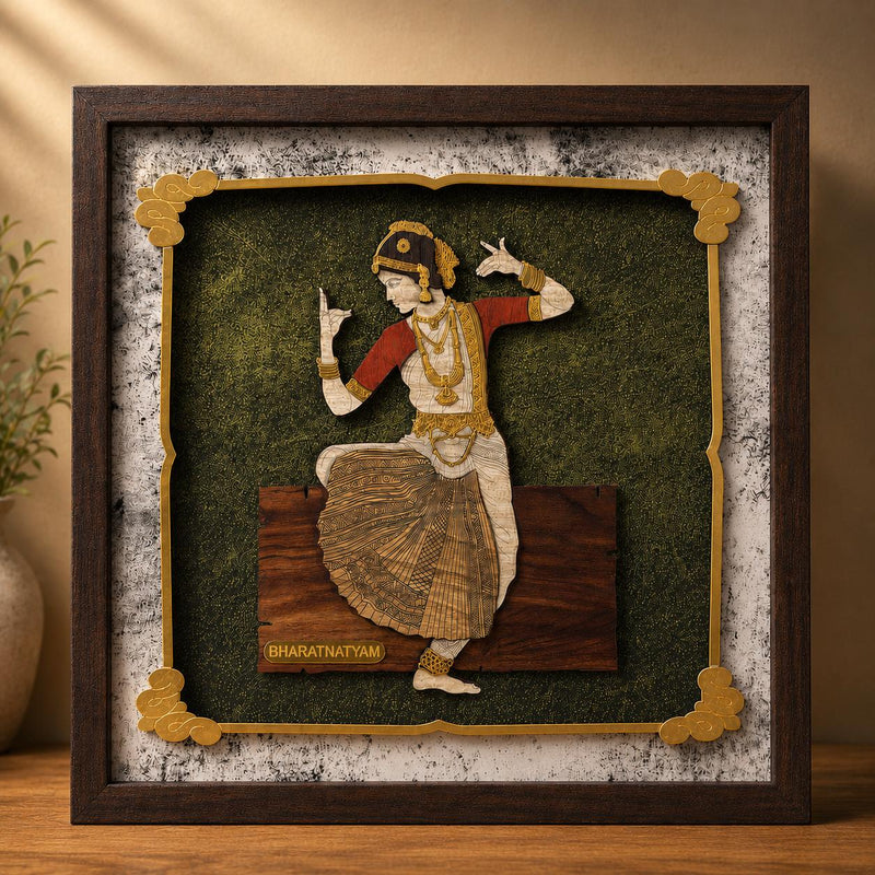 Bharat Natyam - Premium Wood Art Photo Frame