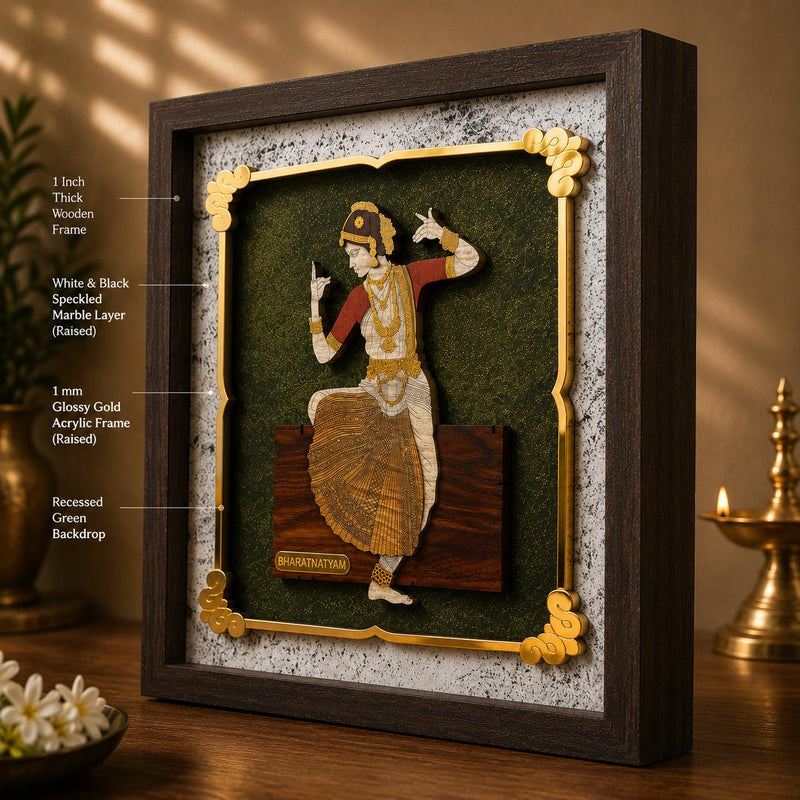 Bharat Natyam - Premium Wood Art Photo Frame