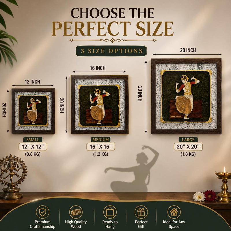 Bharat Natyam - Premium Wood Art Photo Frame