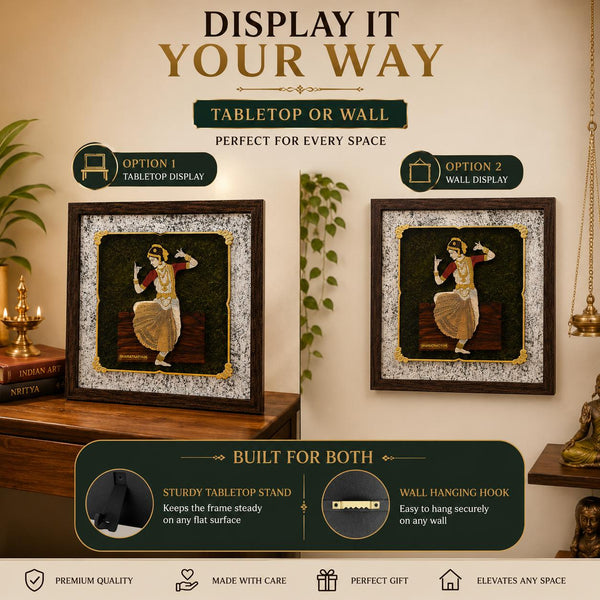 Bharat Natyam - Premium Wood Art Photo Frame