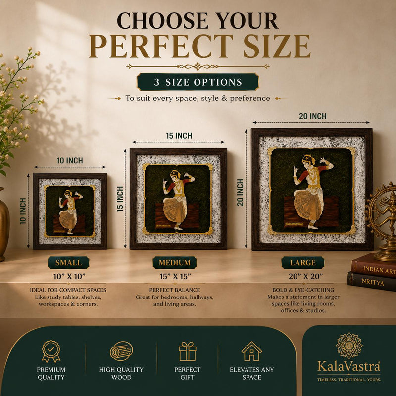 Bharat Natyam - Premium Wood Art Photo Frame