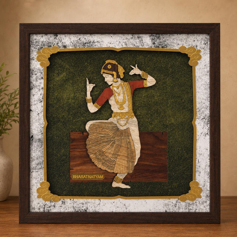 Bharat Natyam - Premium Wood Art Photo Frame