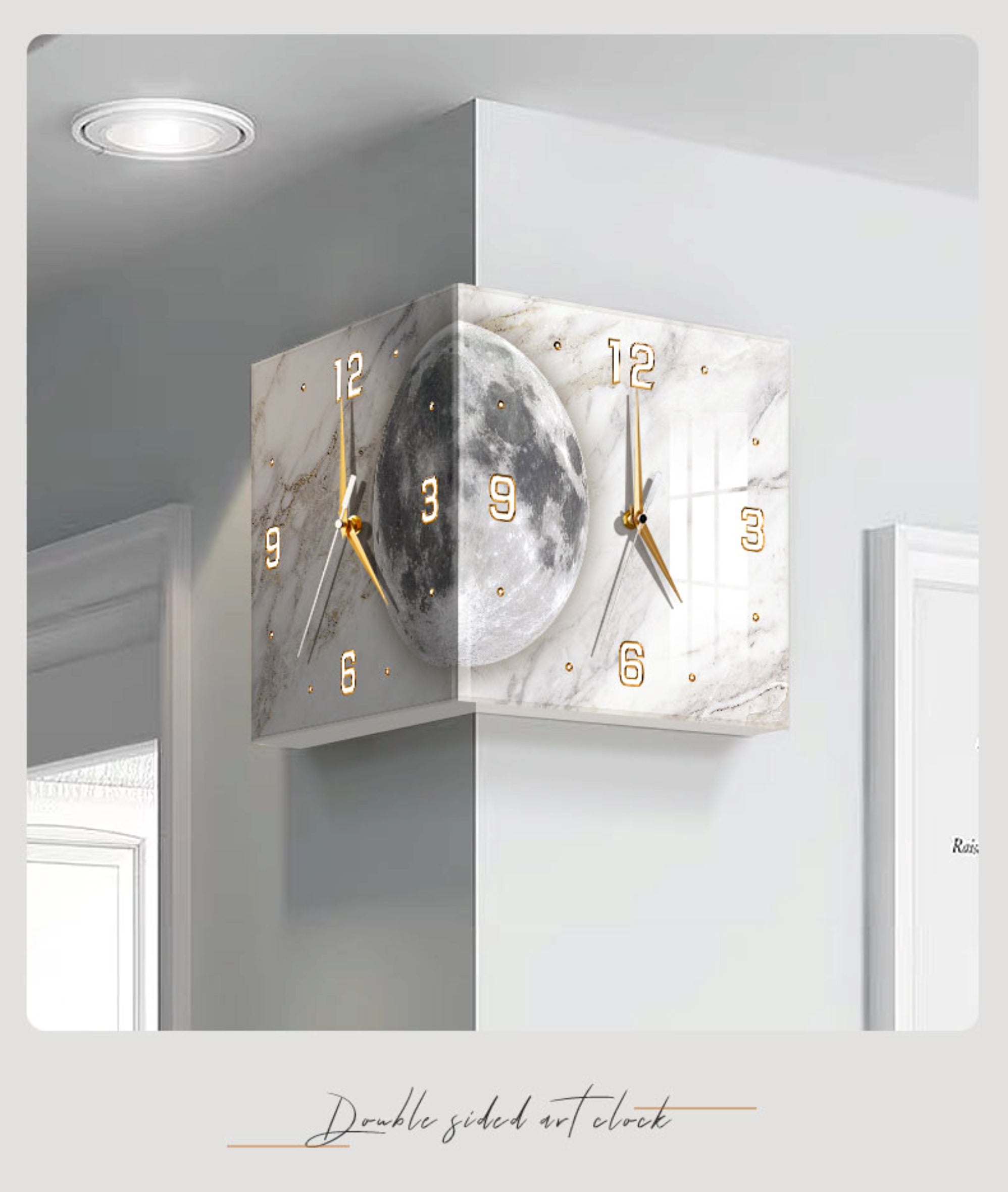 Radiant Moon - Double Sided Wall Clock