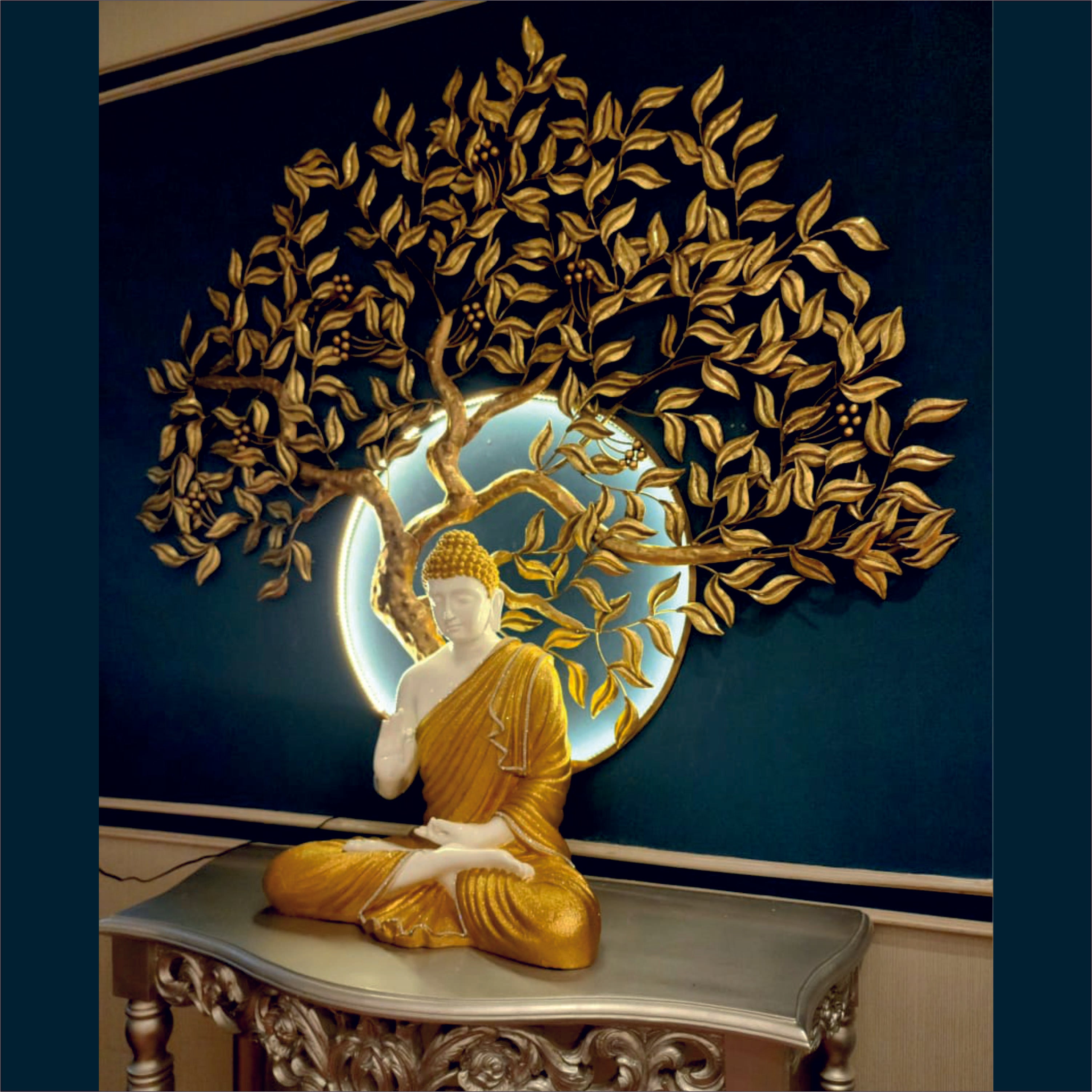 Golden Leaf - LED Metal Wall Art