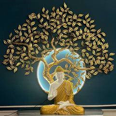 Golden Leaf - LED Metal Wooden Acrylic Wall Decor || Wall Hanging