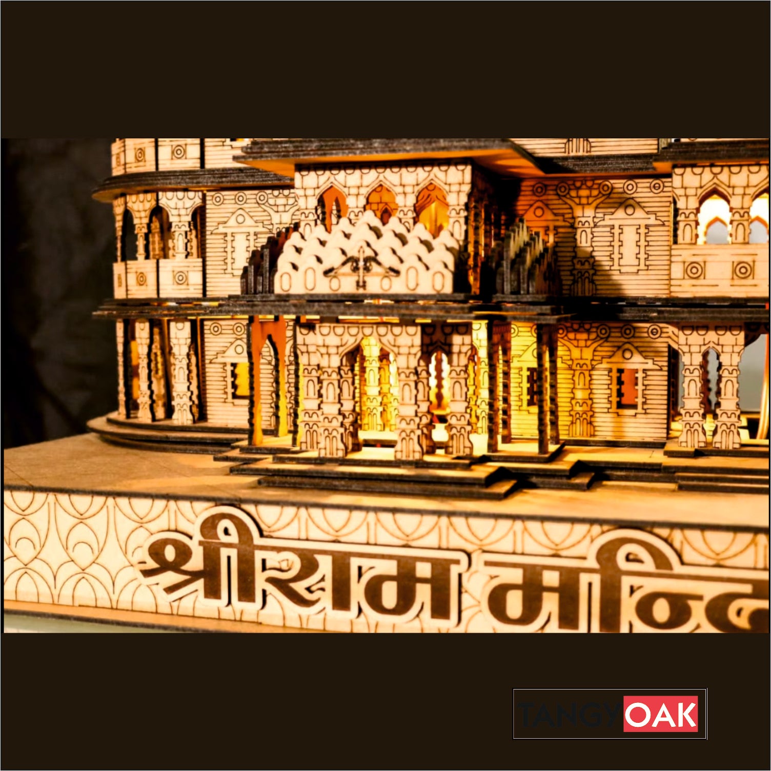 Laser Cut Shri Ram Temple Ayodhya 12x24inch Uttar Pradesh 3D Wooden Replica CDR, DXF File