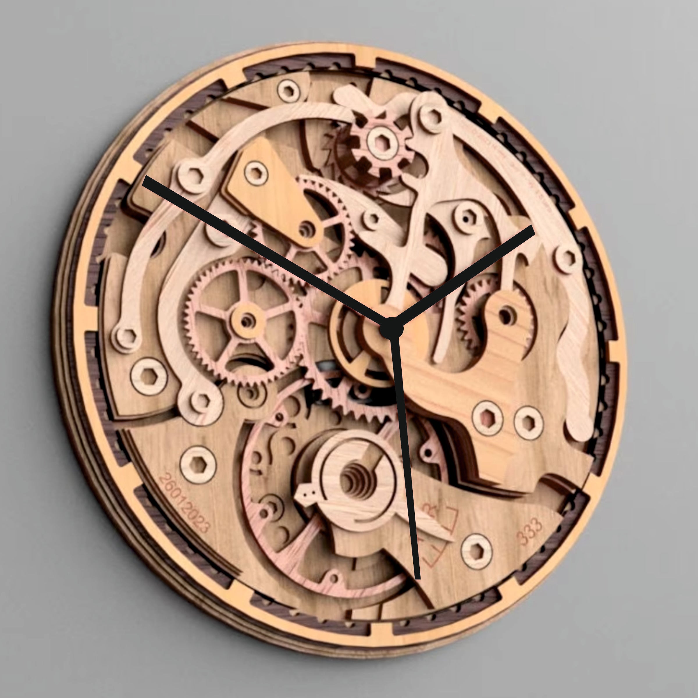 Wooden Gears - Wall Clock