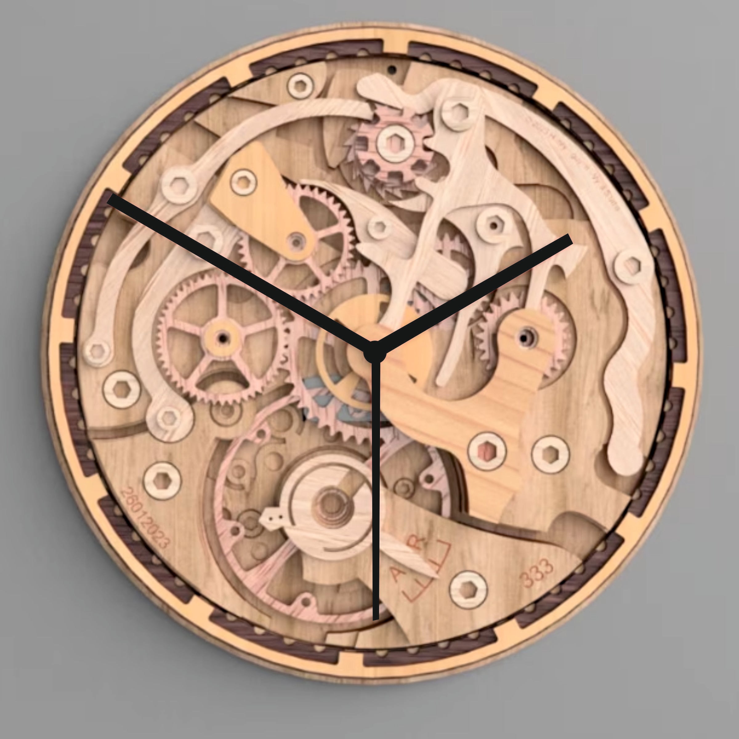 Wooden Gears - Wall Clock