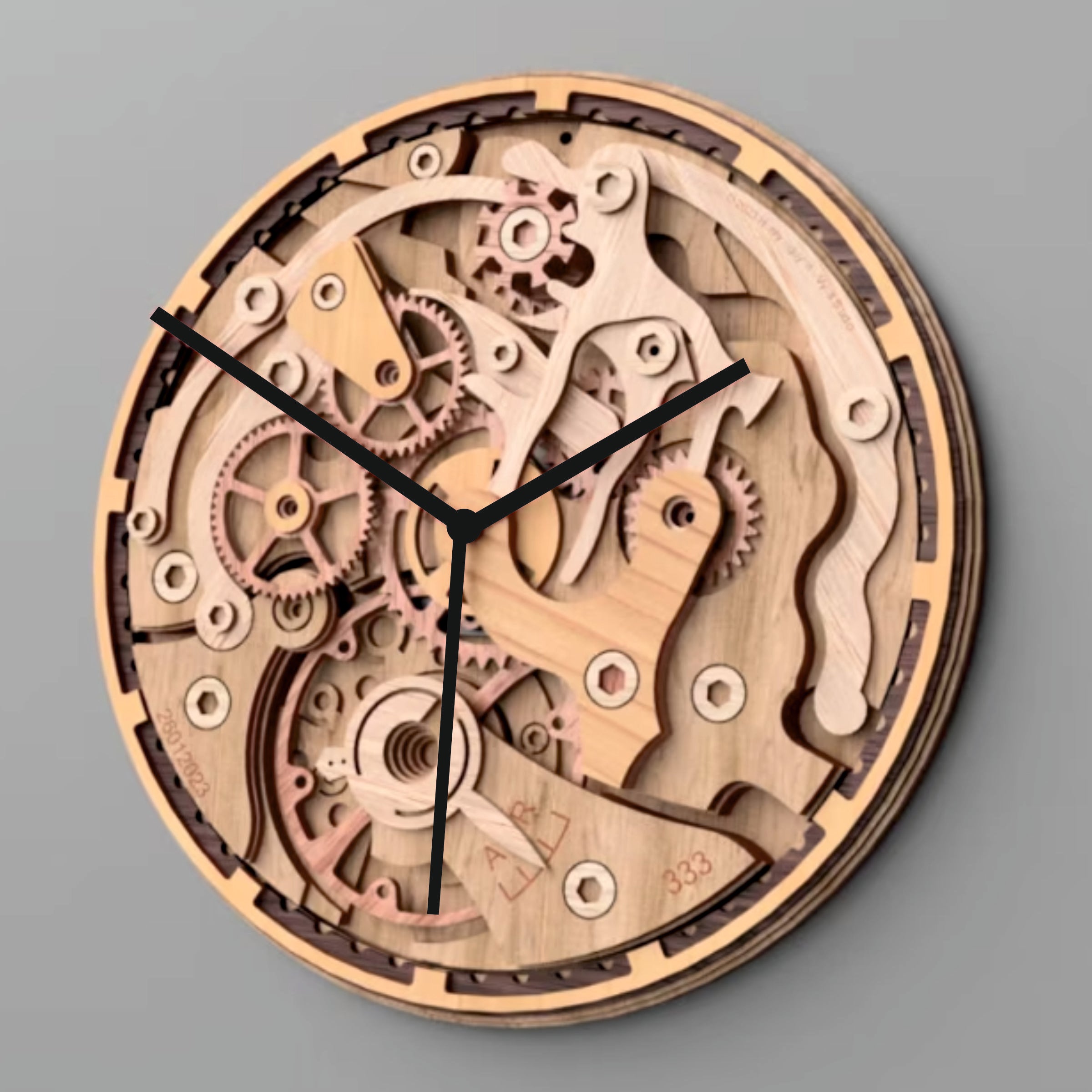 Wooden Gears - Wall Clock