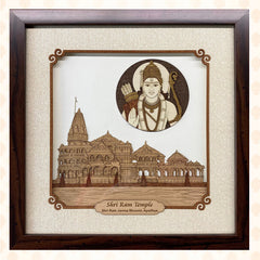Ram Mandir - Premium Wood Art Photo Frame