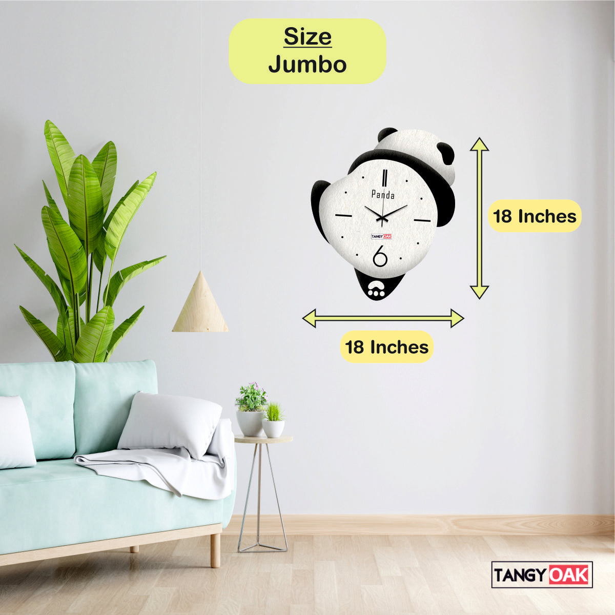 Lazy Panda - Pendulum Wall Clock