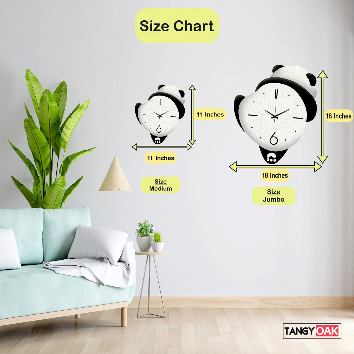 Lazy Panda - Pendulum Wall Clock