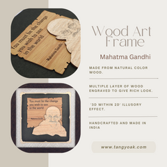 Mahatma Gandhi - Premium Wood Art Photo Frame