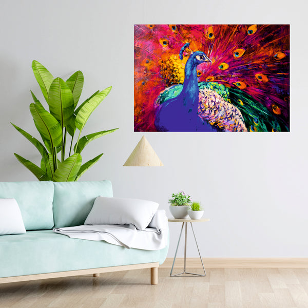 Vibrant Peacock - Canvas Wall Painting
