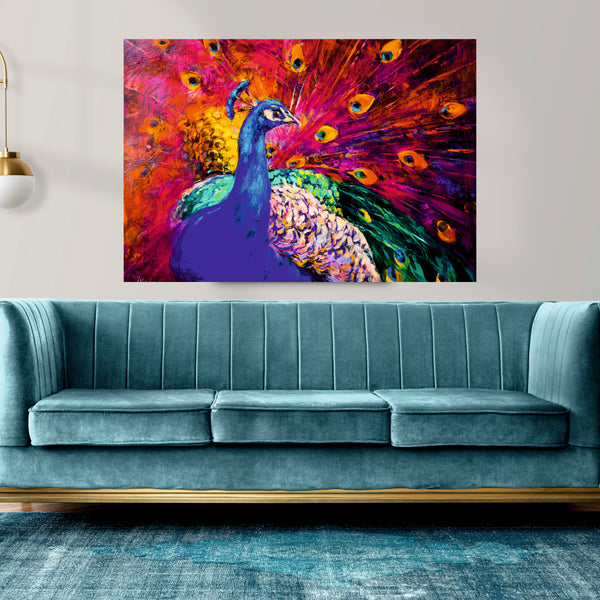 Vibrant Peacock - Canvas Wall Painting