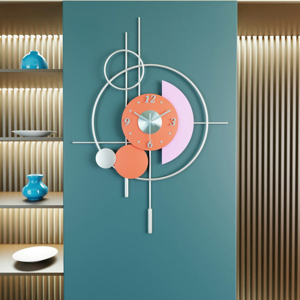 9 Photo Round Collage Acrylic Photo Wall Clock
