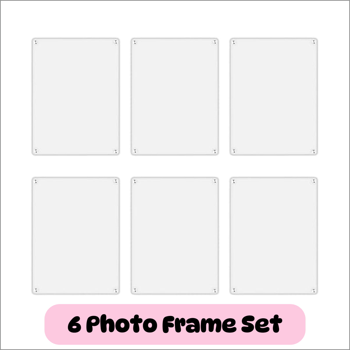 Fridge Photo Frame Clear Display Frameless Fridge Magnets (Size - 2.36 x 3.54 Inch)