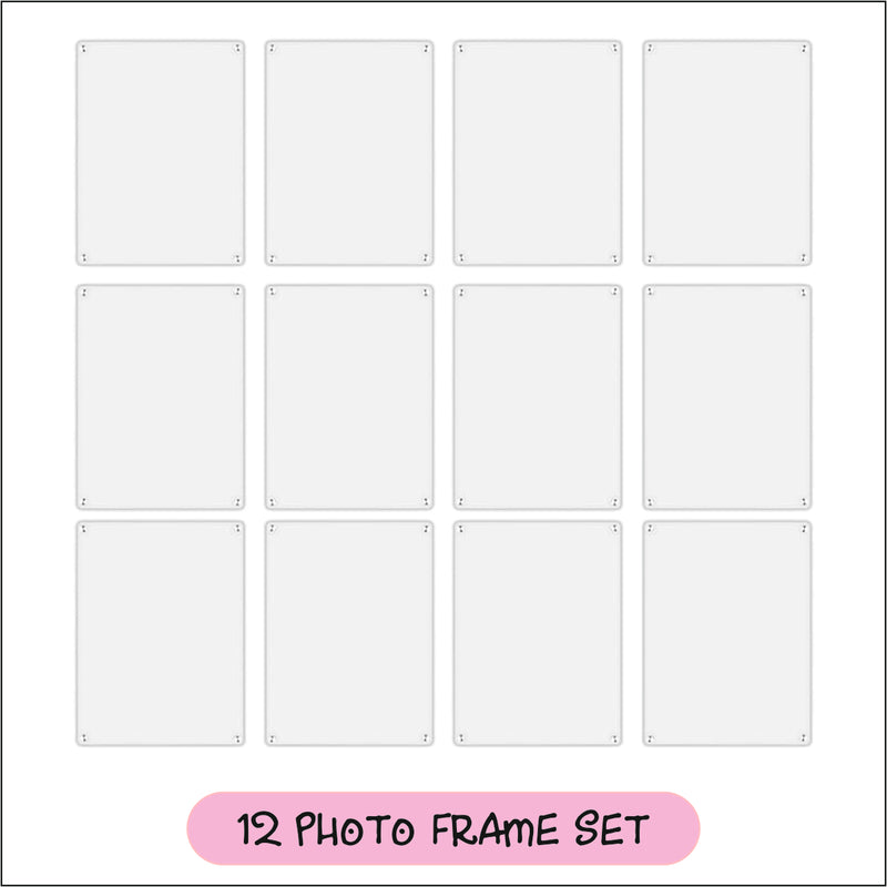 Acrylic Fridge Magnetic Photo Frames (Pack of 12 Frames)