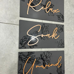 Relax Soak Unwind  - Wooden Acrylic Wall Decor || Wall Hanging