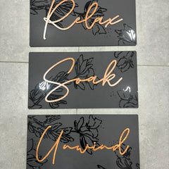 Relax Soak Unwind  - Wooden Acrylic Wall Decor || Wall Hanging