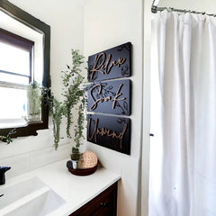 Relax Soak Unwind  - Wooden Acrylic Wall Decor || Wall Hanging