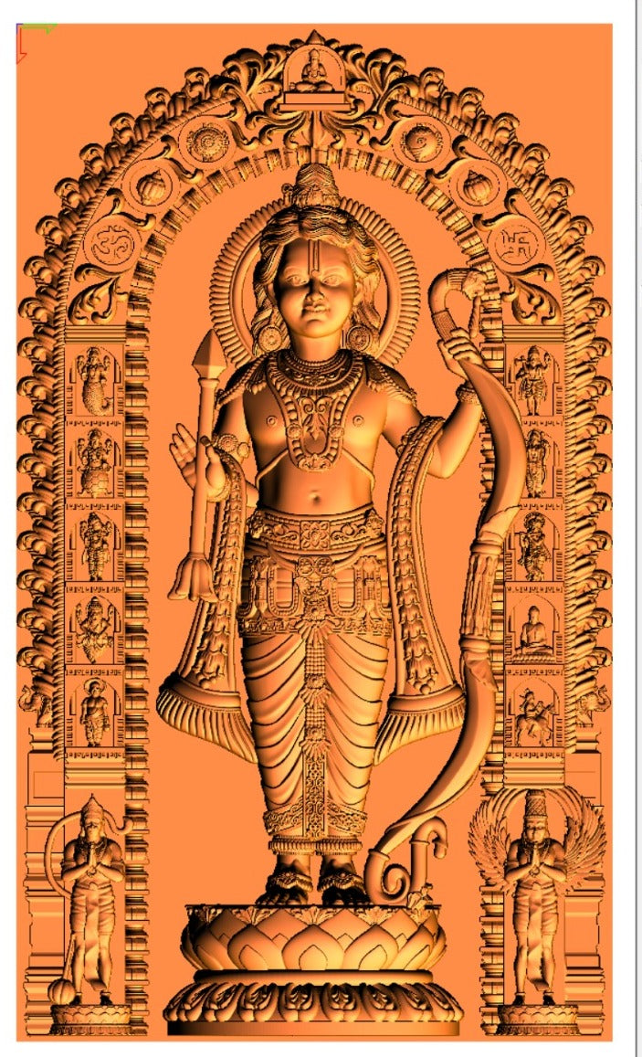 RAM Lalla 3d model 3d sculpture art STL , Ayodhya Lord Ram ji Router file Download Relief (RLF).