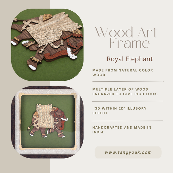 Royal Elephant - Premium Wood Art Photo Frame