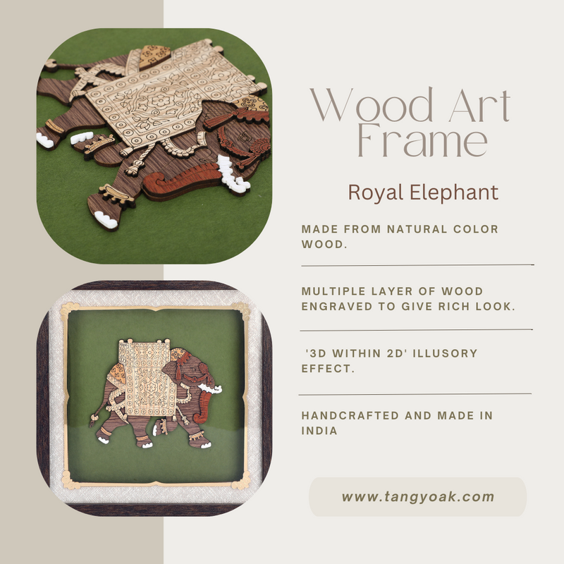 Royal Elephant - Premium Wood Art Photo Frame