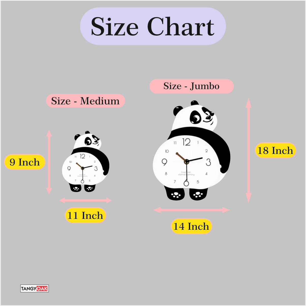 Chubby Panda - Pendulum Wall Clock