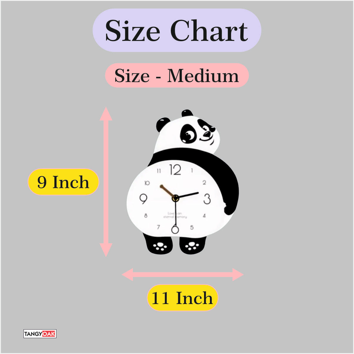 Chubby Panda - Pendulum Wall Clock