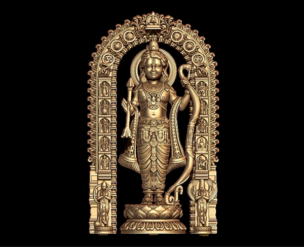 RAM Lalla 3d model 3d sculpture art STL , Ayodhya Lord Ram ji Router file Download Relief (RLF).