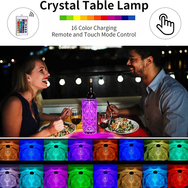 Crystal Diamond Textured Changing Mode LED Night Light - Lamp