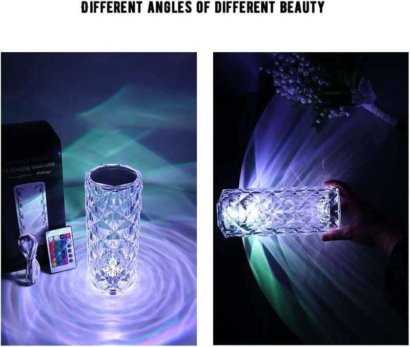 Crystal Diamond Textured Changing Mode LED Night Light - Lamp