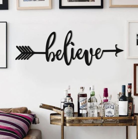 Believe Arrow - Wooden Acrylic Wall Decor || Wall Hanging
