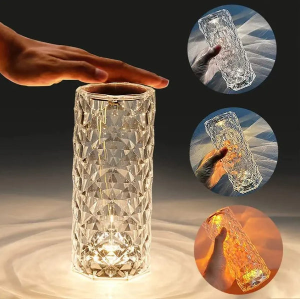 Crystal Diamond Textured Changing Mode LED Night Light - Lamp
