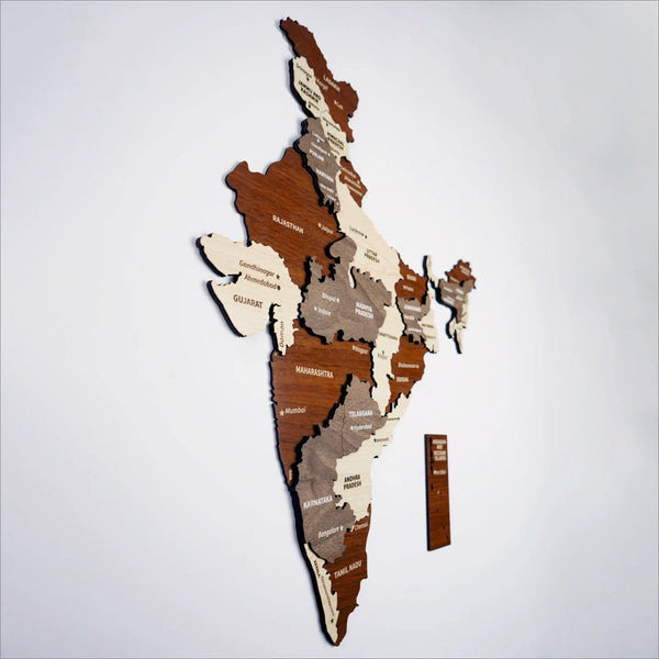 India 3D Map - Wooden Wall Decor || Wall Hanging