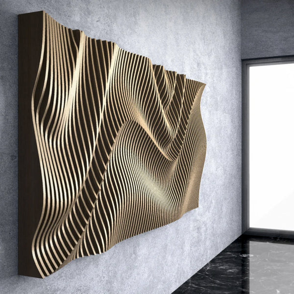 Parametric Waves - Wooden Wall Decor || Wall Hanging
