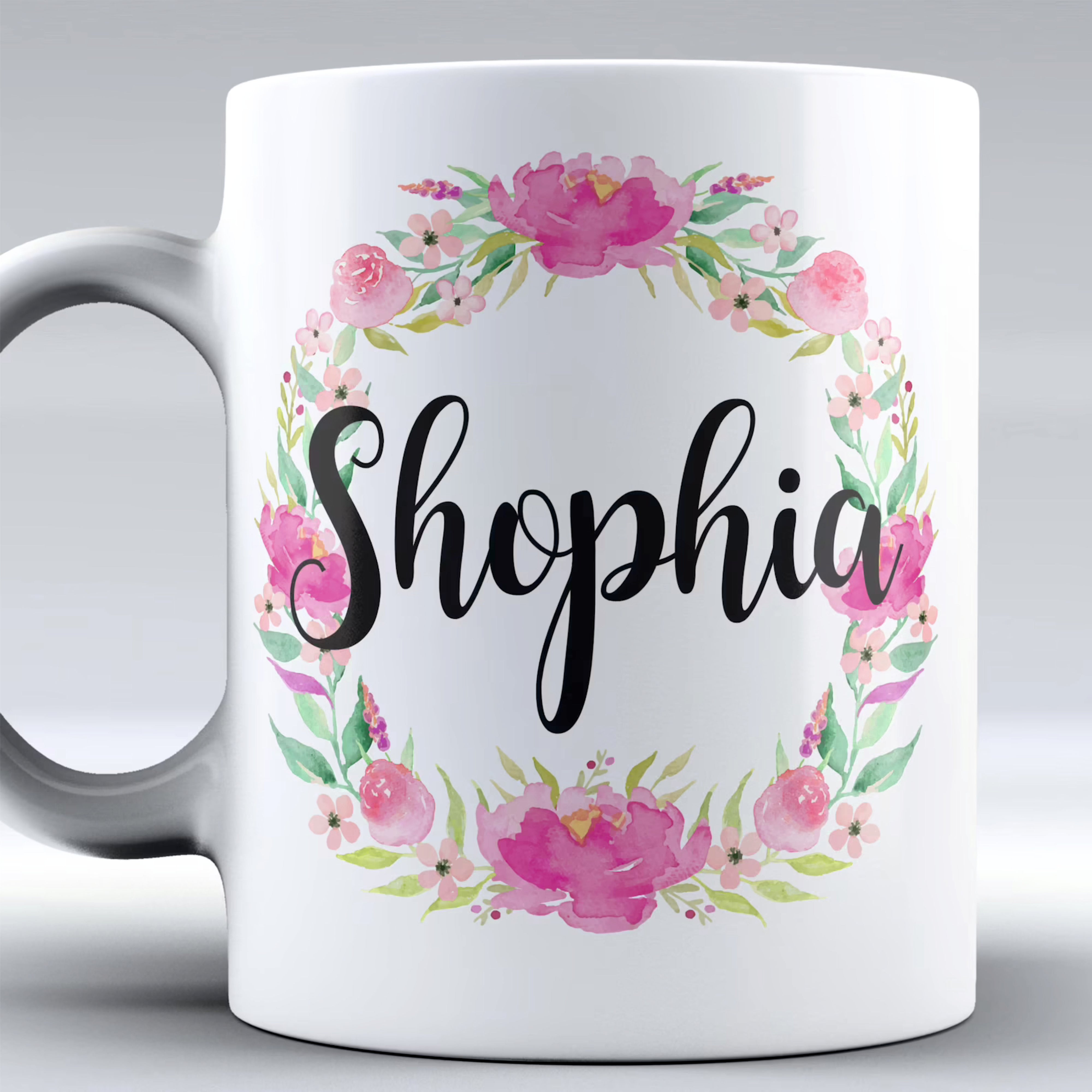 Name with flowers - Personalized Mug (Set of 5 Piece)
