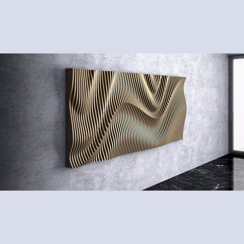 Parametric Waves - Wooden Wall Decor || Wall Hanging