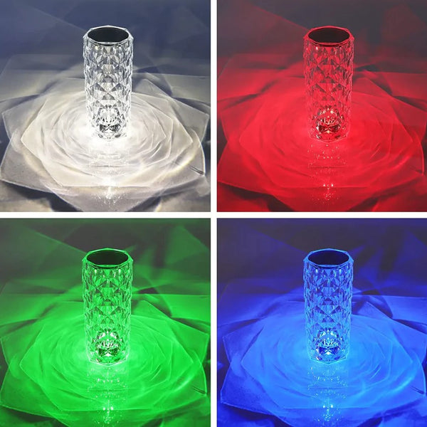 Crystal Diamond Textured Changing Mode LED Night Light - Lamp