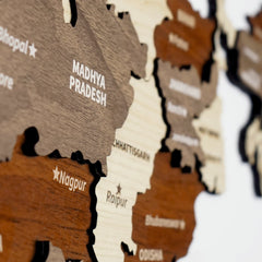 India 3D Map - Wooden Wall Decor || Wall Hanging