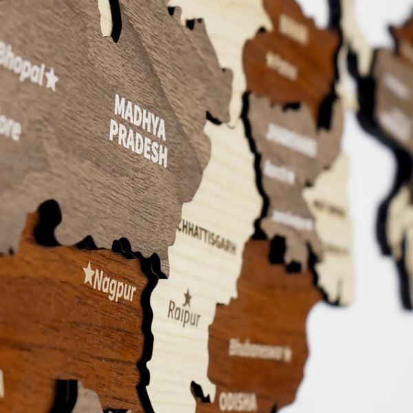 India 3D Map - Wooden Wall Decor || Wall Hanging